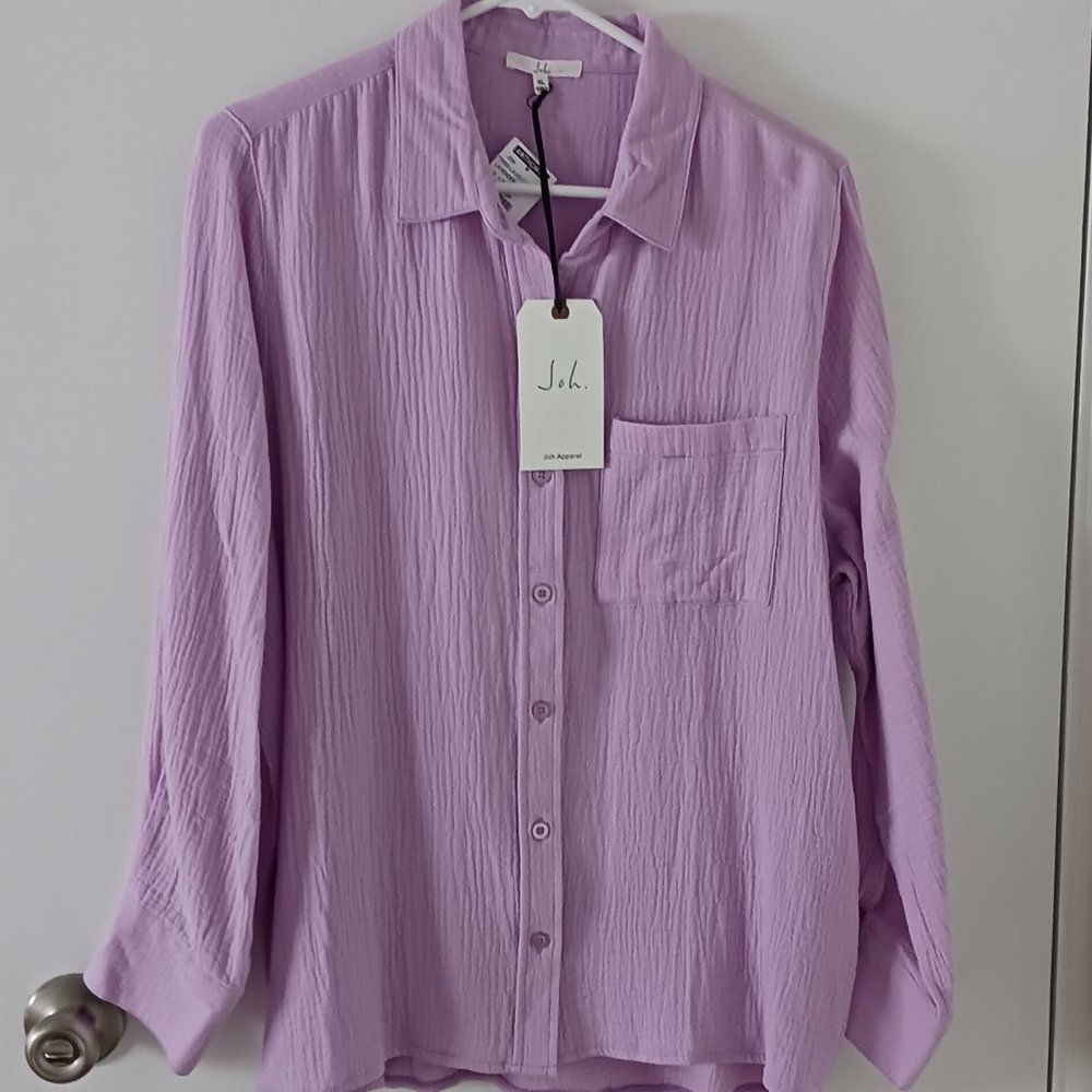 Jon Lavander Long Sleve Blouse - size XL